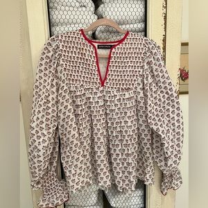 XS Antik Batik Smocked Top